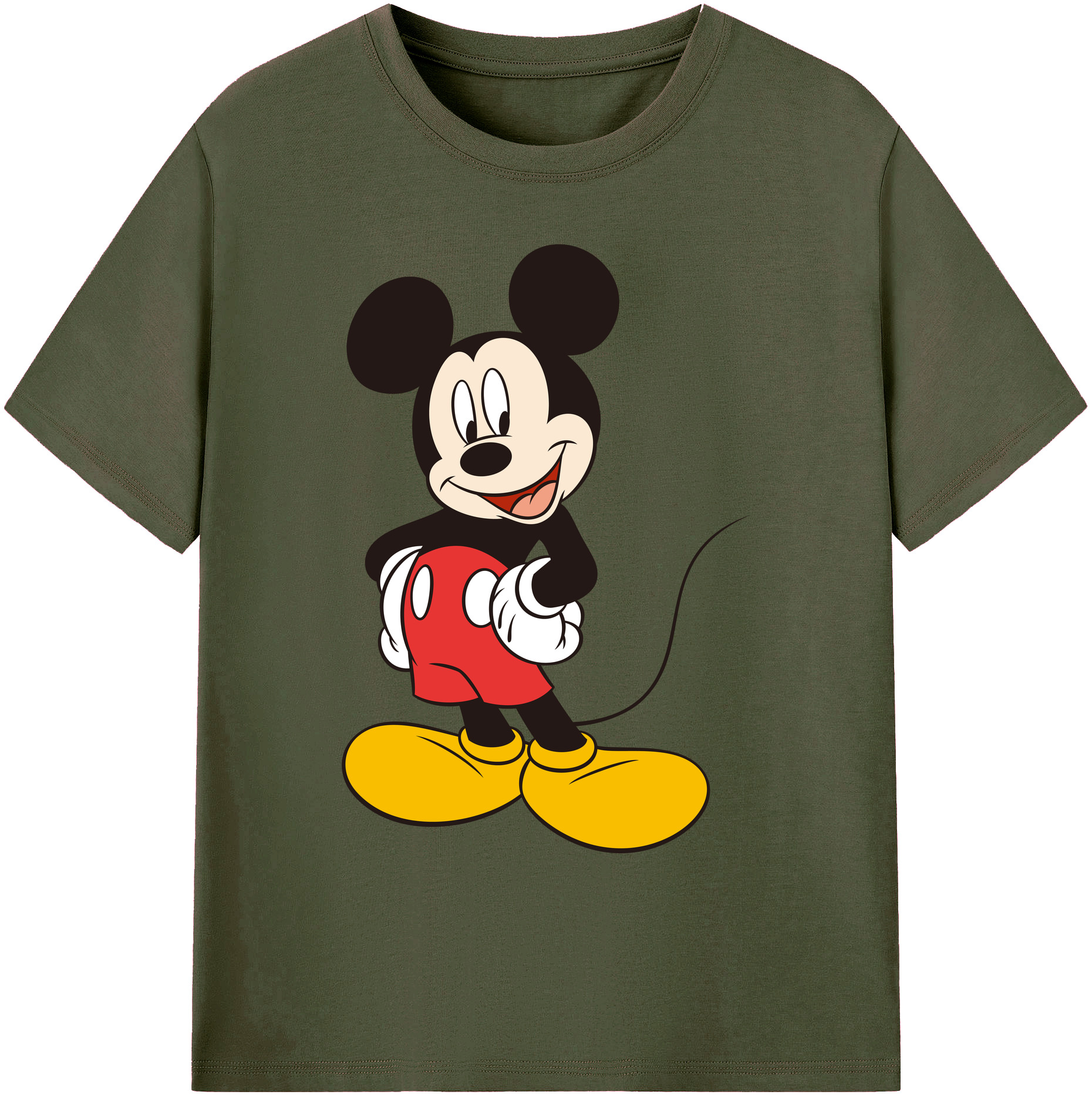 ミッキーマウス Mickey Mouse 綿100％ メンズ半袖Tシャツ｜肌触りやわらか＆通気性